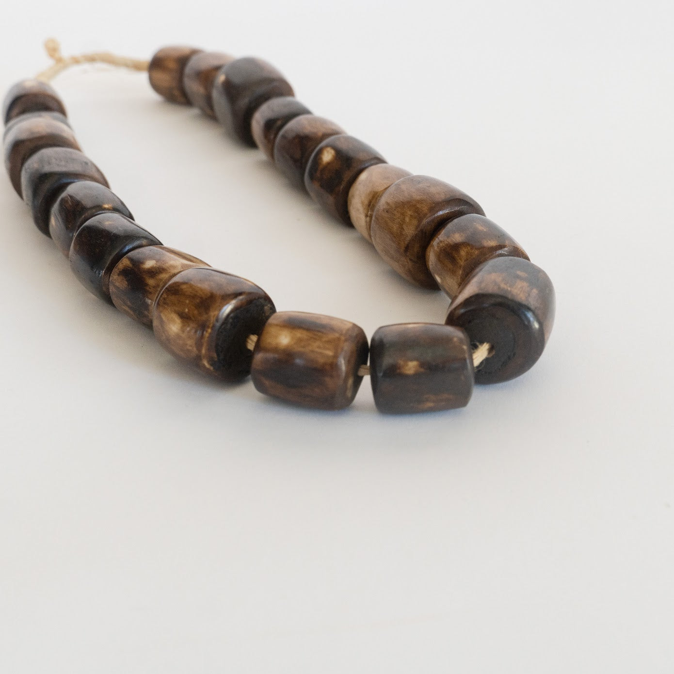 Carved Bone Beads Brown Disks shops Nigeria African 26 Inch 133411